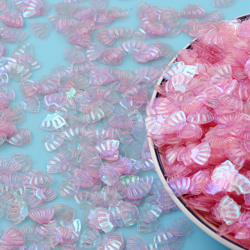 7mm Opal transparent light color fairy shell accessories PVC sequins children's foaming glue filler factory direct supply