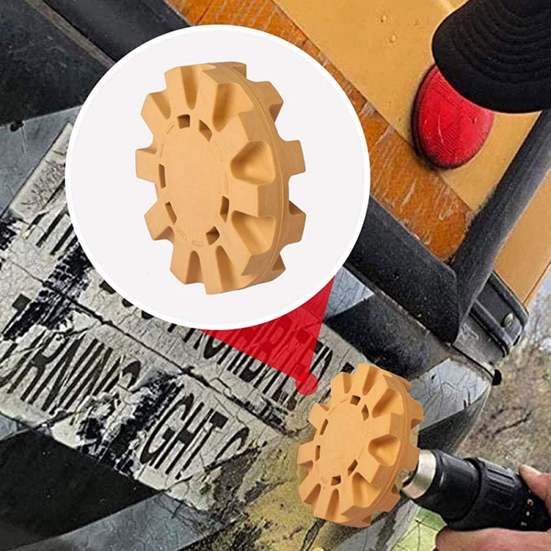 汽车贴花去除轮粘胶去除轮不干胶去除橡皮擦4英寸橡胶电钻组件