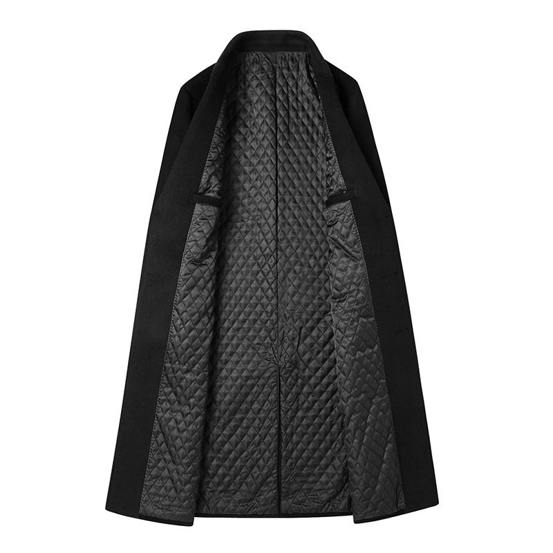 Skilong overknee de lana de los hombres de algodón largo y engrosamiento de tres botones bolsa de lana juvenil abrigo de los hombres