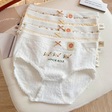 Хлопковое нижнее белье, антибактериальные хлопковые штаны, комфортные дышащие трусы, цветочный принт, средняя посадка