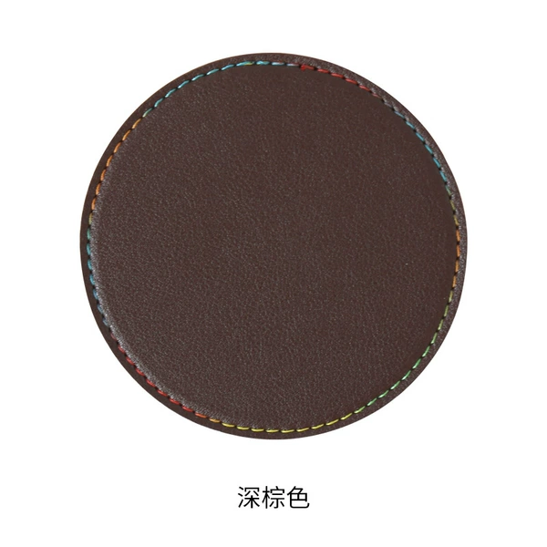 Dark brown leather thickened stitching