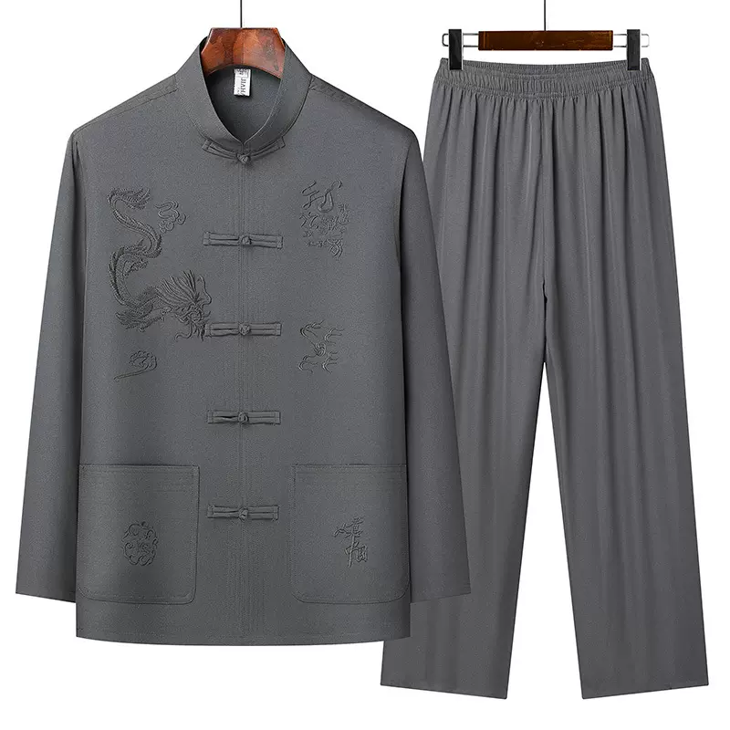 70-80岁老年人春夏宽松古装整套复古中国风唐装休闲老头套装批发