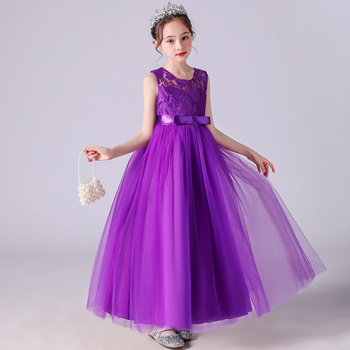 CARISA Girls' Formal Dress, Sleeveless Mesh Performance & Hostess Princess Gown—Cross-Border Dropshipping, One-Item Delivery