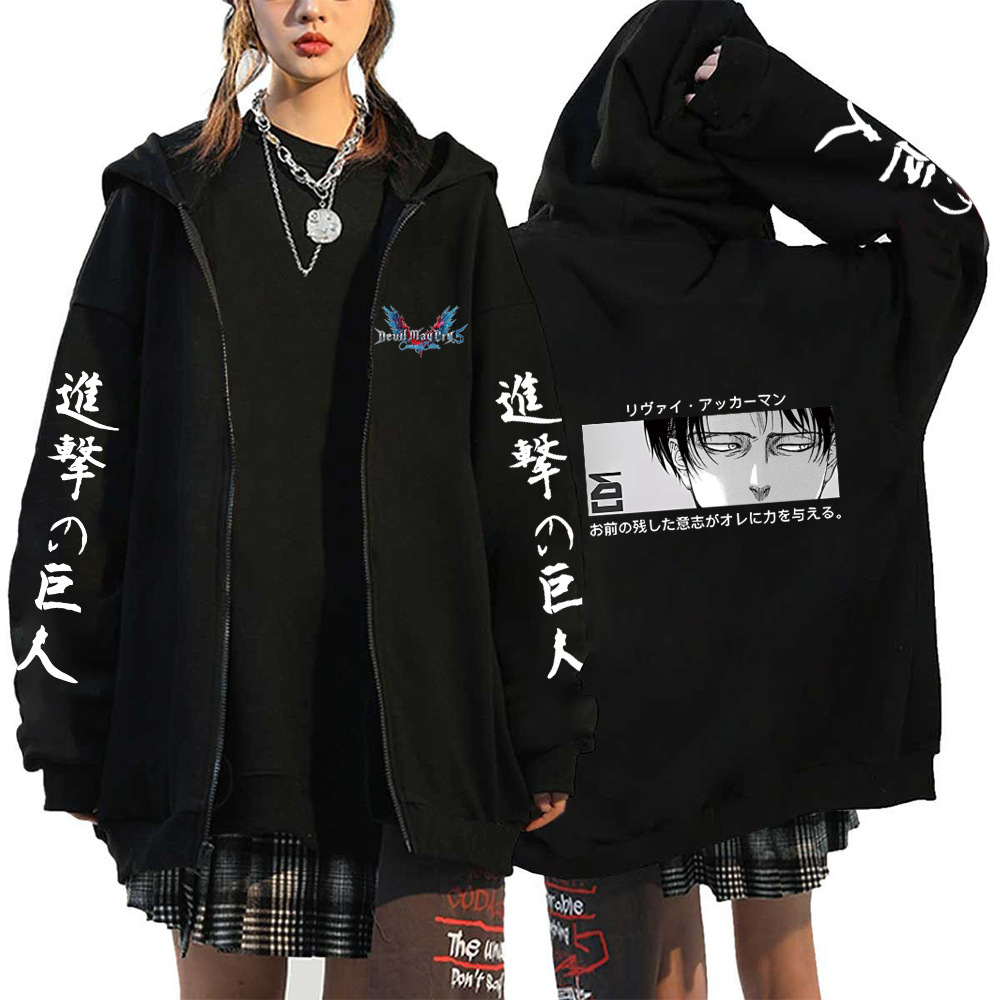 Anime Attack On Titan Men Women Zip Hoodies Yeager Eren