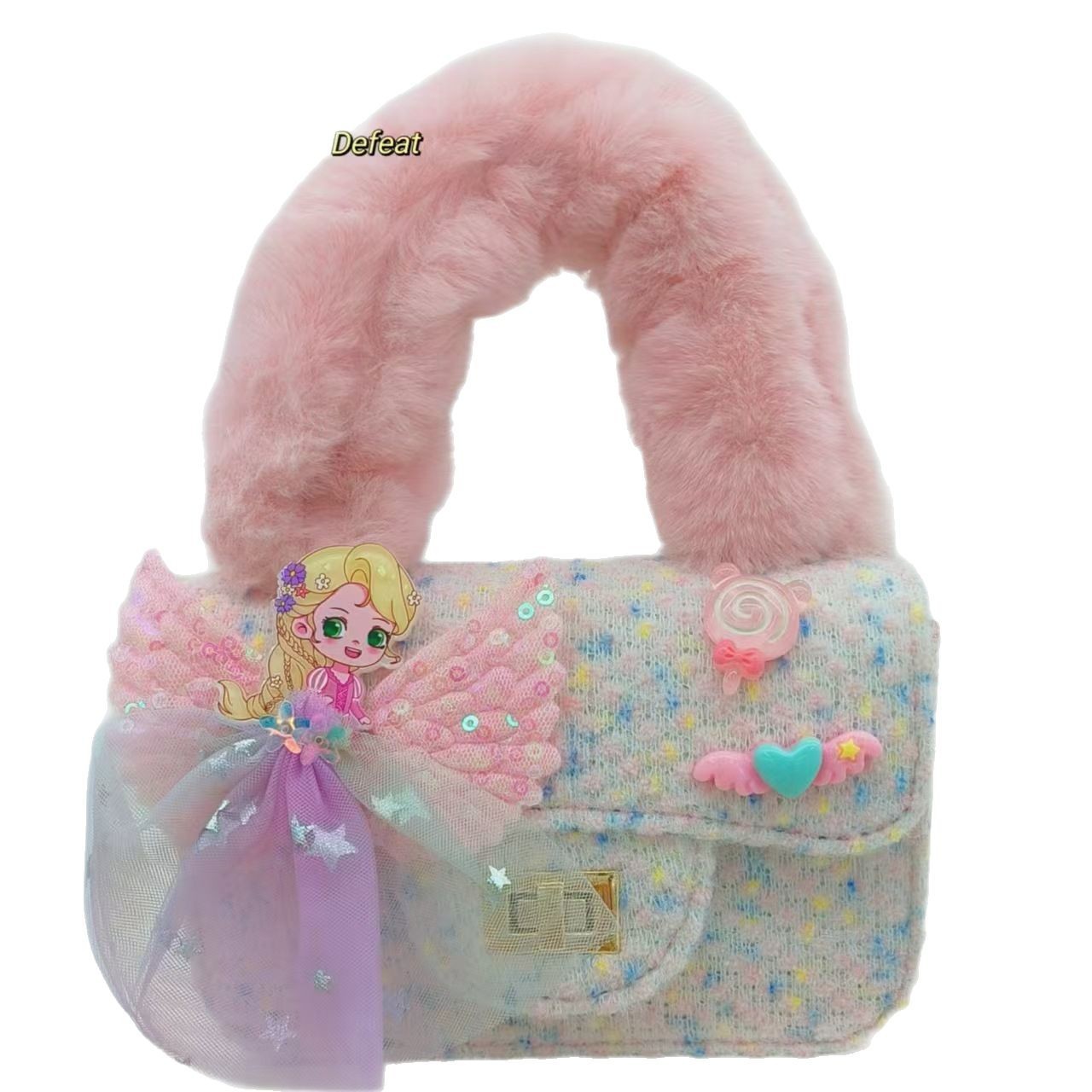 Bolso de peluche, bolso de hombro, bolso de moda, bolso pequeño, bolso de cambio, bolso accesorio