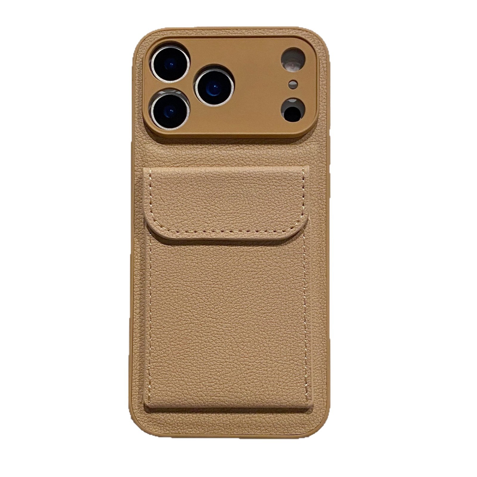 Aplicable para iPhone18PROMAX estuche de teléfono móvil simple litchi estampado tarjeta bolsa soporte manzana 17 anti-caída 16 transfronterizo