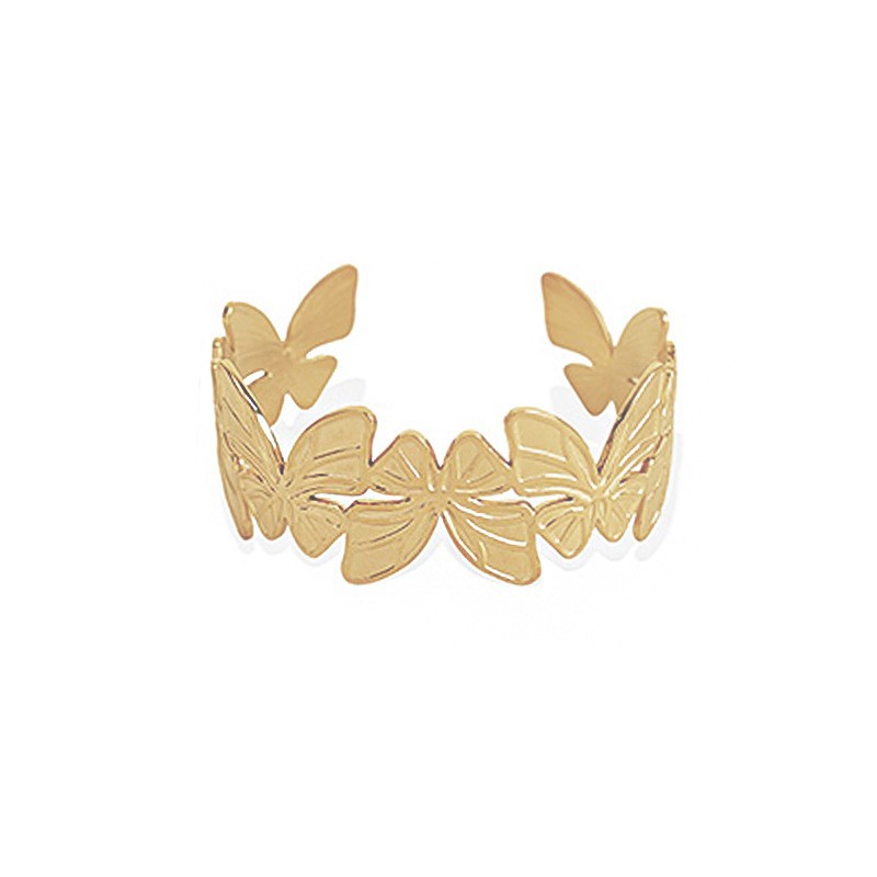 Nuevo pulsera de acero inoxidable europea y americana ancha ajustable tamaño serie de pulsera de hoja de mujer hueco elegante