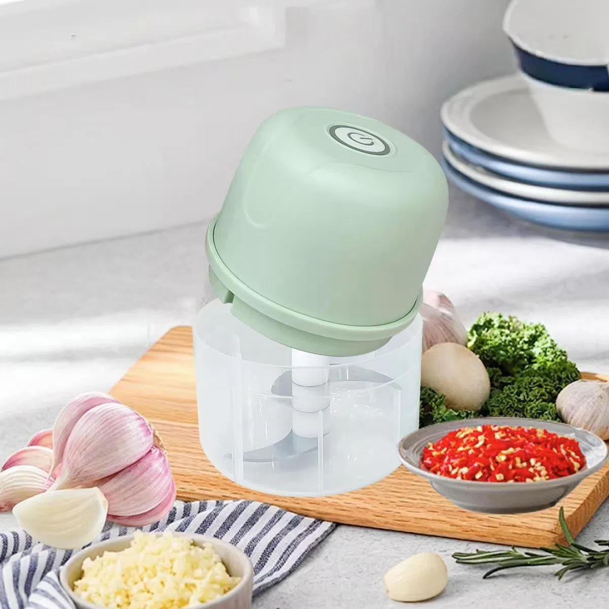 Electric Garlic Masher Small Beater Garlic Beater Household Baby Food Supplementary Meat Grinder Garlic Machine Cooking Machine Wholesale