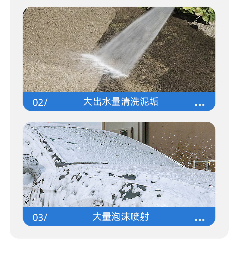 Cross-Border High-Pressure Wireless Car Multi-Function Water Gun, High-Power Cleaning Car Washer, Electric Portable Lithium Battery
