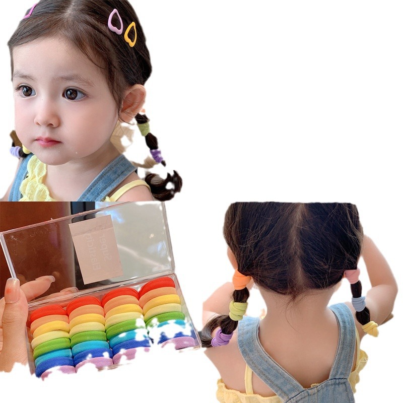 Anillo de cabello para niños no lesionar cabello de cabello de cola de caballo alta cuerda de cabello de cabello niñas tiras elásticas duraderas de alta elasticidad niñas cubierta de cuero