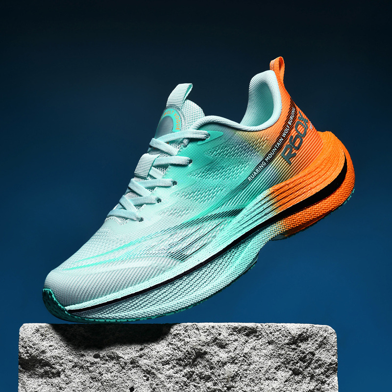 2025 otoño nuevo entrenamiento estudiantil moda zapatos de hombre respirado malla antideslizante placa de carbono desgaste zapatos deportivos de carreras tamaño grande