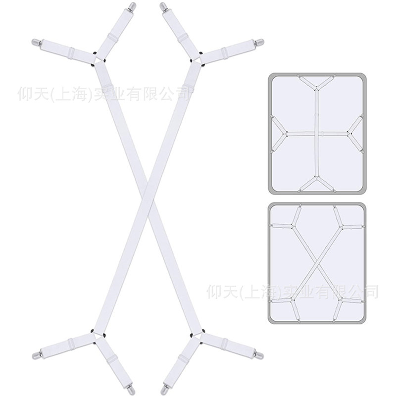 Sábana de cama soporte ajustable Cruz hoja de cama clip banda elástica equipado hoja sujetador Correa Clip, 2 negro