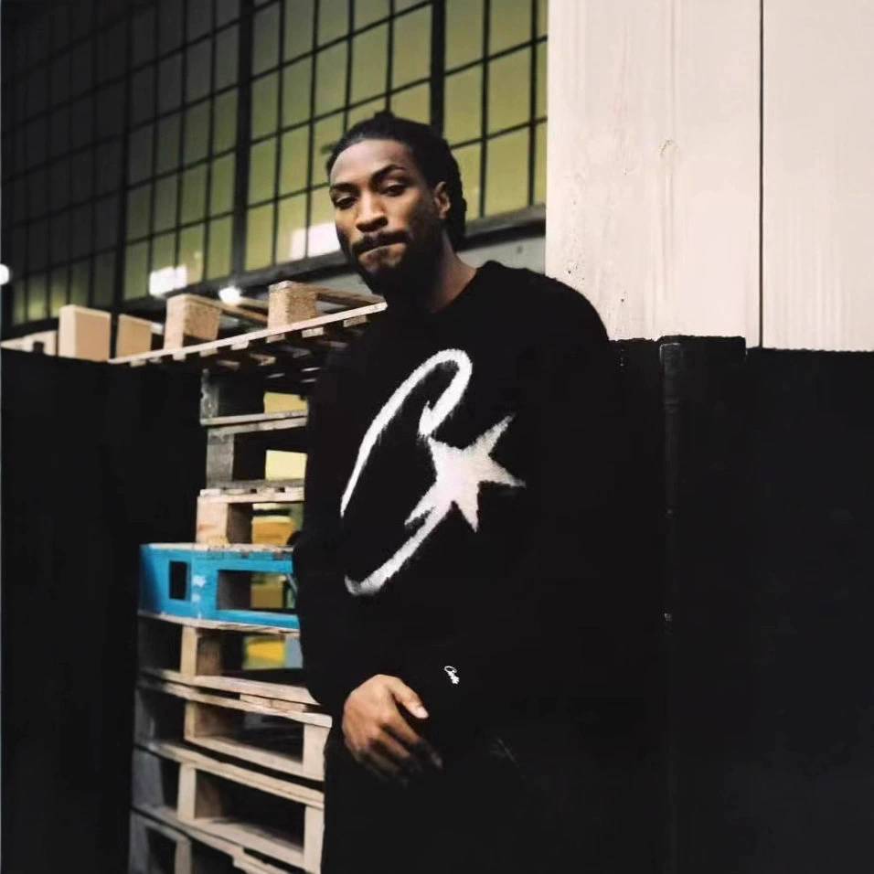 DRILL风美式街头嘻哈刺绣字母立领拉链开衫针织衫毛衣男潮牌外套