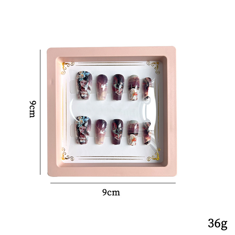 Nueva uñas de uñas de estilo nacional chino 30 piezas en caja