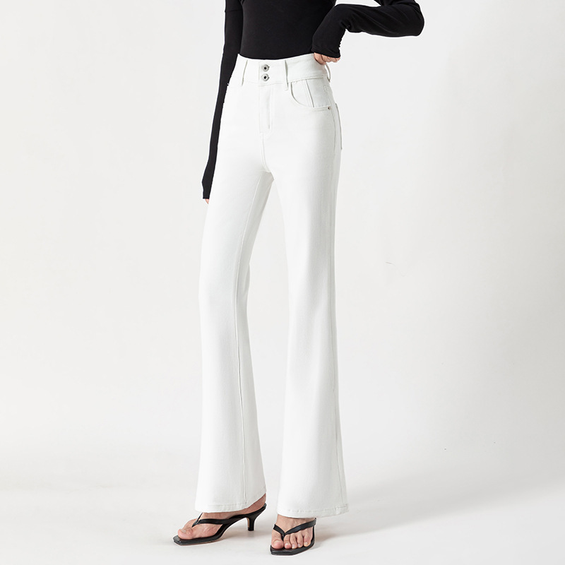 Standard for Spring and Autumn |   2025 Spring and Summer Light Mature Style Leg-Length Micro-Flared Jeans Women's Slim Fit Stretch Commuting High-End