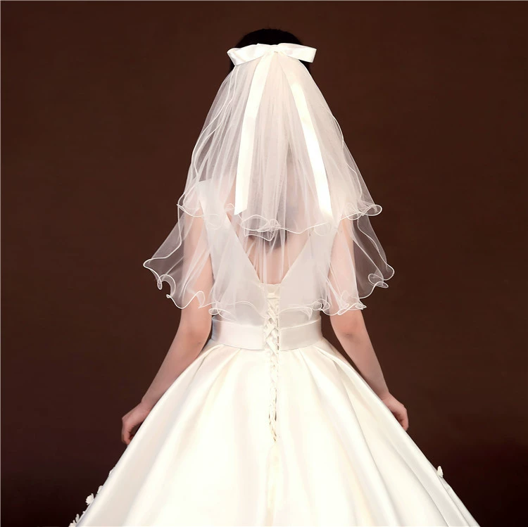 Кореанское свадебное veil-аксессуар для волос — нюдовый/слоновая кость, 60 см, для фотосессий, коллекция 2021