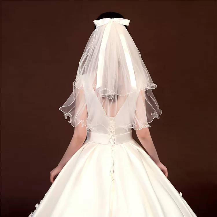 Кореанское свадебное veil-аксессуар для волос — нюдовый/слоновая кость, 60 см, для фотосессий, коллекция 2021