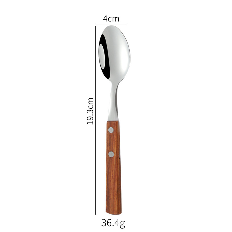 メーカー卸売り304ステンレスナイフフォークスプーン日本式花梨木柄西食器セットステーキナイフフォーク木箸|undefined