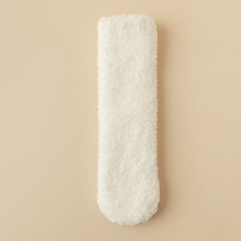 Winter coral velvet fleece keep warm socks, mid-length, increased thickness