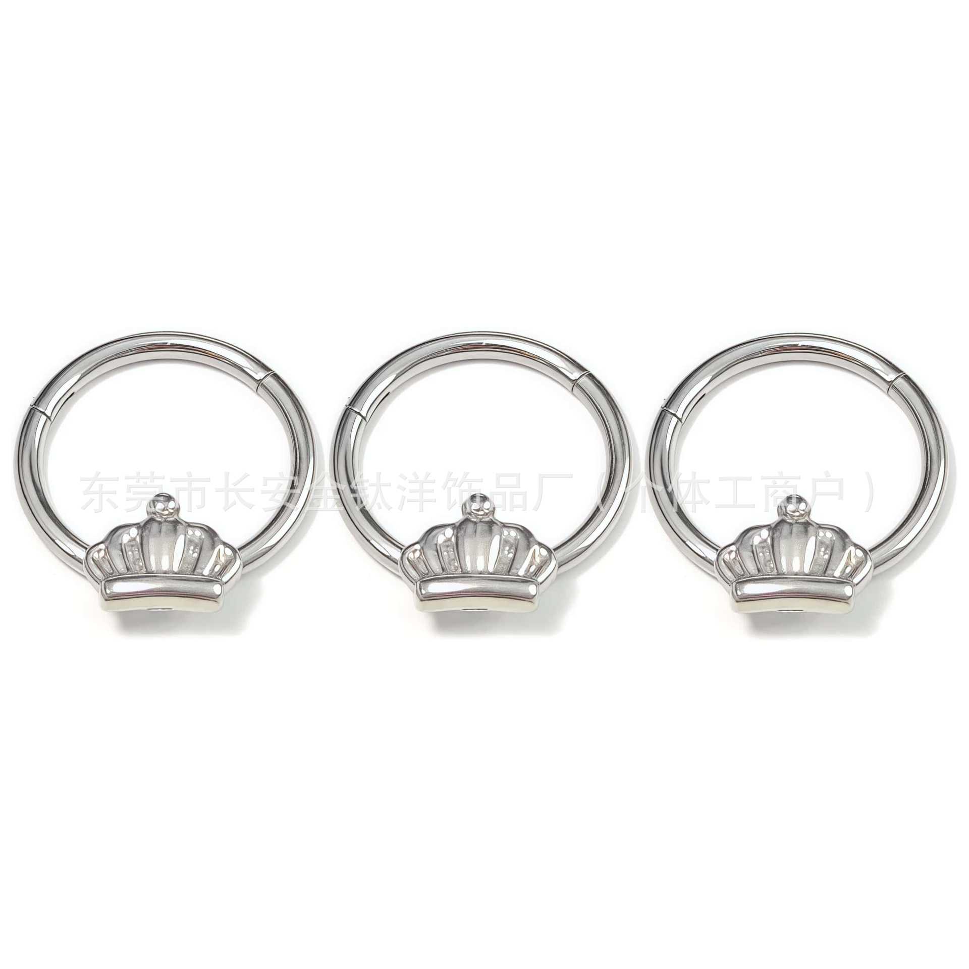 F136 Titanium Crown Seamless Open Ring Nose Septum Ring Earrings G23 Titanium Alloy Piercing Jewelry detail image 8