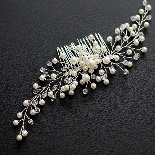 European and American foreign trade orders first-hand manufacturer bridal hair accessories crystal headband pearl handmade headwear pearl handmade hair comb