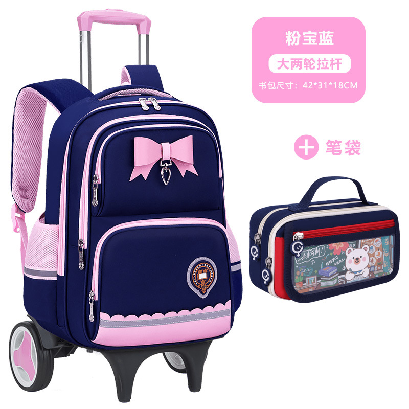 Mochila Escolar con Ruedas para Primaria Grados 2-6 de Tela de Oxford Impermeable Reducción de Carga para Escuela