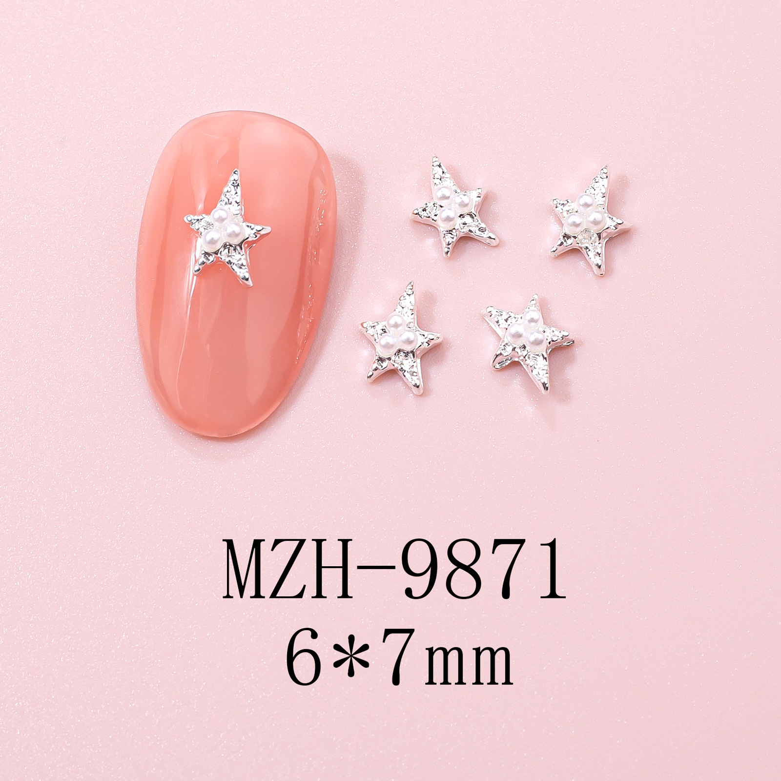 5g Weight Nail Decoration Accessories Nail Supplies 10 PCS/Package Quantity Alloy Material Star Pattern Cute Style Cute Star Alloy Nail Decoration Accessories 10 PCS/Package 21