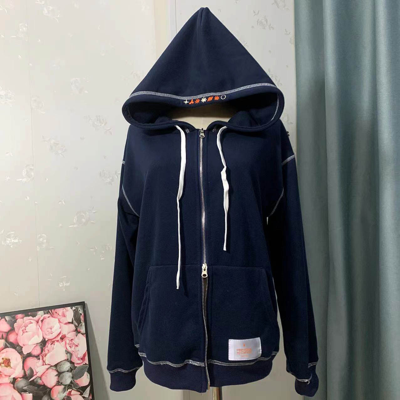 Navy Zipper Hoodie