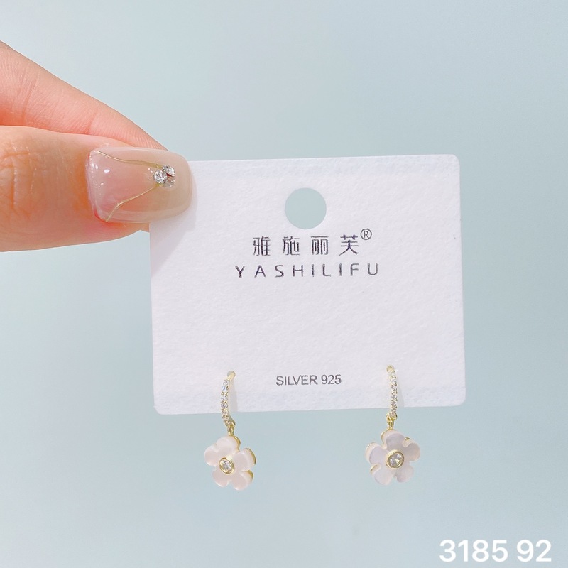Yashilifu s925 スターリングシルバー新しい絶妙な小さなジルコン光沢のあるイヤリングシンプルで多用途の女性のイヤリング|undefined