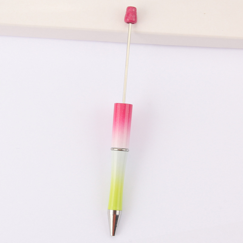 En stock al por mayor creativo de dibujos animados papelería DIY con cuentas bolígrafo logotipo imprimible