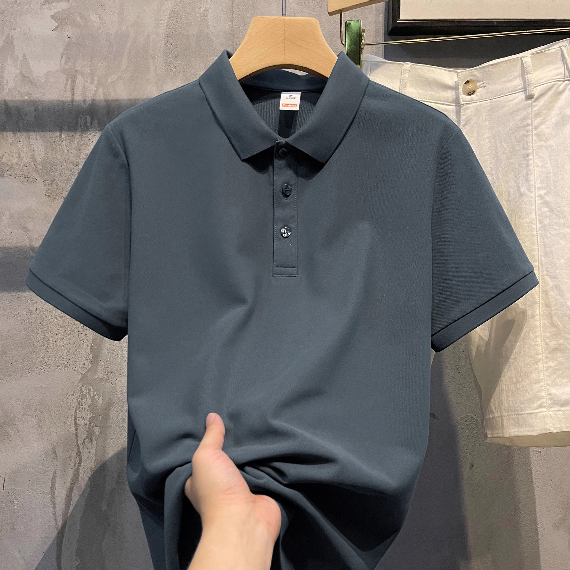 Camisas de algodón de perlas personalizadas LOGO gratis polo con solapa camiseta de manga corta para hombres y mujeres ropa de trabajo de verano fábrica transfronteriza al por mayor