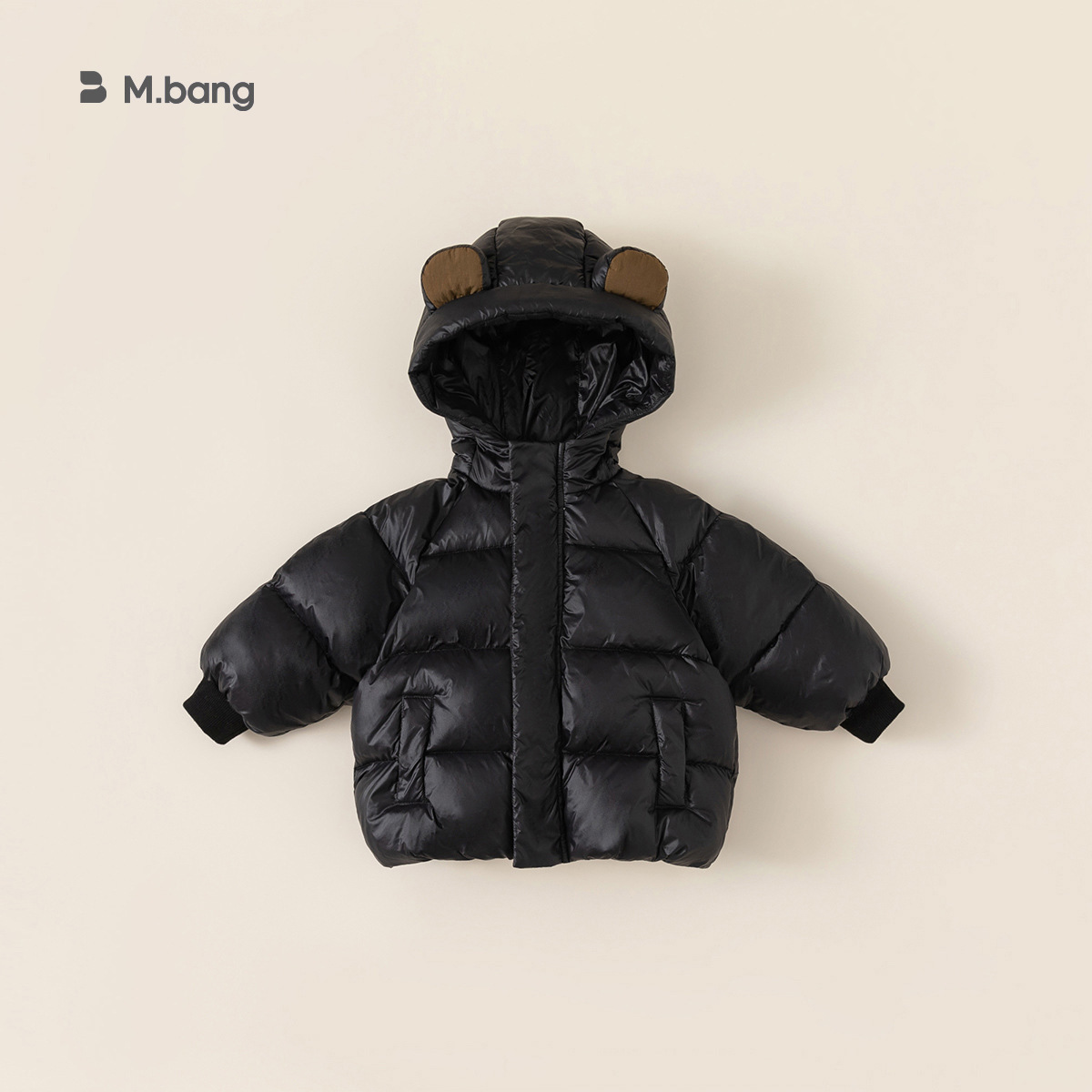 Ropa infantil Youbao, chaqueta de invierno con capucha de panda para niños pequeños, chaqueta de plumón de pato blanco, chaqueta de plumón para niños, triple protección negra y dorada, ropa para niños