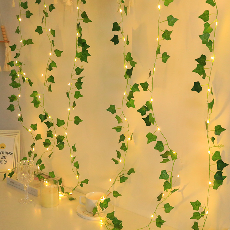 Willow Leaf Gold Leaf Climbing Vine Led Copper Wire Light Ce Certified Vine Light