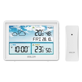 Cross-border foreign trade color screen weather station multi-function digital display weather clock temperature and humidity meter weather forecast electric wave clock generation