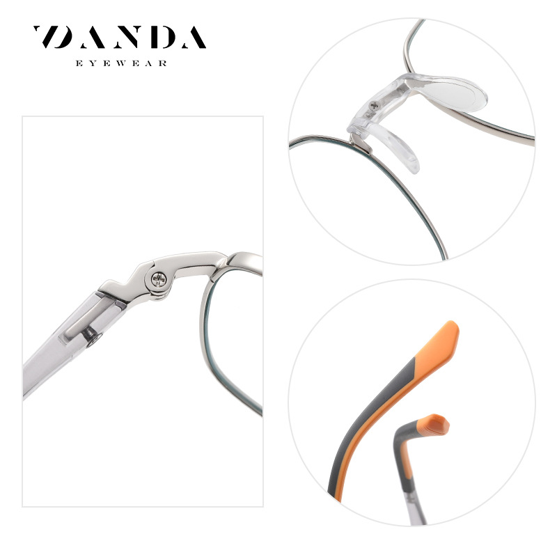 2023 nuevo anti-azul gafas de luz cara grande adelgazamiento metal grandes gafas de Marco TJ843 hombres y mujeres mismo estilo gafas lisas