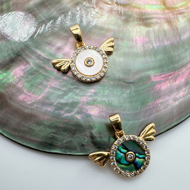 5g Weight Pendant Jewelry Making Type 15mm Jewelry Making Size Shell Inlay Material DIY Jewelry Accessories Classification 1 Piece Quantity Copper Material Heart Shape, Crown, Wings Pattern Plating, Inlay Design Classic Style Style 1 Piece 15mm Copper Shell Heart Shape Crown Wings Pendant 6