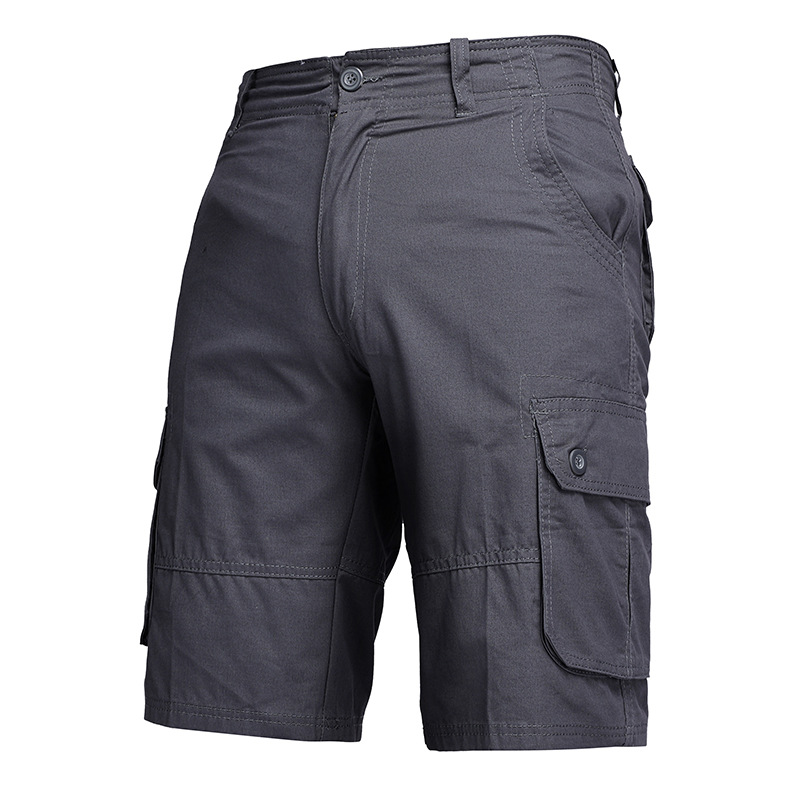 Venta al por mayor de pantalones cortos casuales de comercio exterior para hombres pantalones cortos de herramientas finos de verano nueva tendencia pantalones de cinco puntos con múltiples bolsillos sueltos