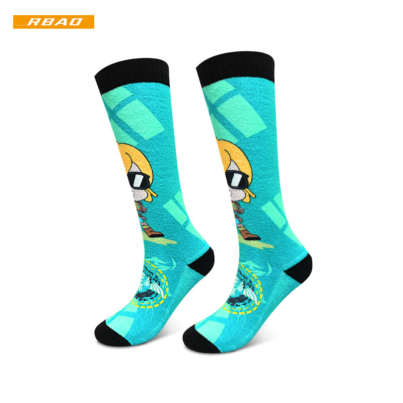 360 Digital Printing Socks for Women Wholesale Fashion Asymmetrical Sublimation Tie Dye 3D Printing Cartoon Socks for Men Summer