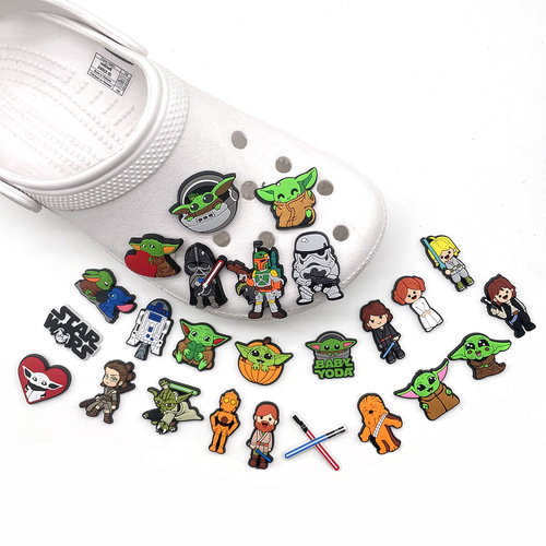 Bestselling Star Wars Cartoon Personality Hole Shoes Shoe Flower Shoe Buckle PVC Soft Rubber Croc Decoration