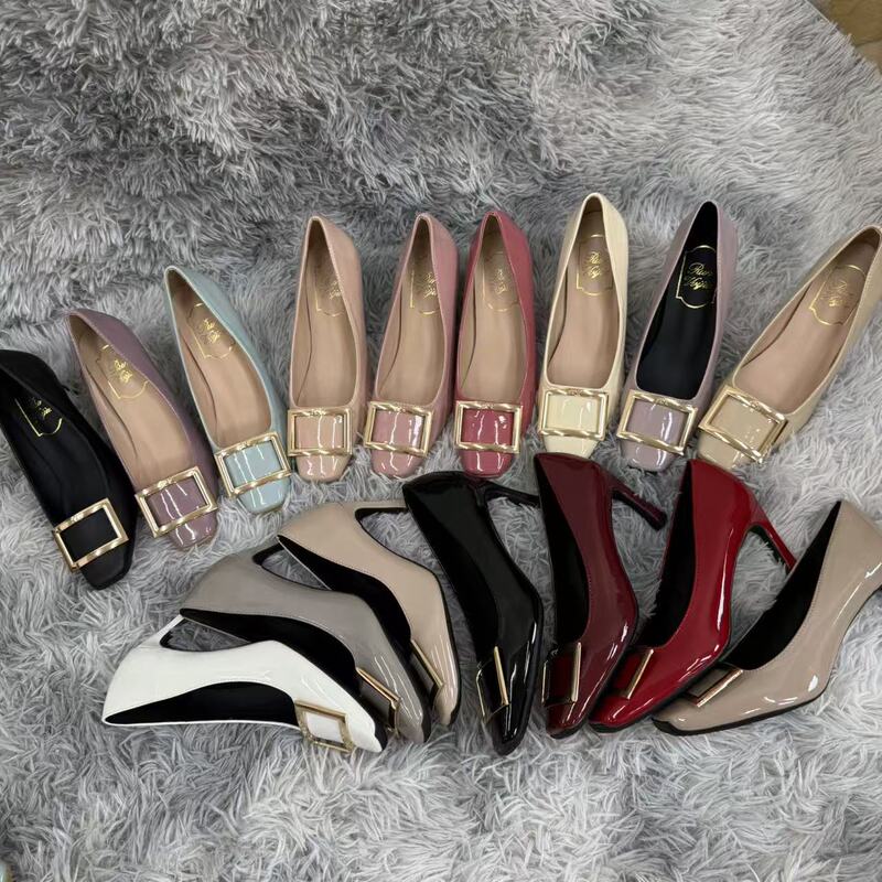 Women's Single Shoes 2025 New Style Thin High Heels Autumn and Winter Square Toe Square Buckle Slimming Comfortable Shallow Mouth Versatile Sexy Low-Top Shoes Women's Single Shoes 2025 New Style Thin High Heels Autumn and Winter Square Toe Square Buckle Slimming Comfortable Shallow Mouth Versatile Sexy Low-Top Shoes