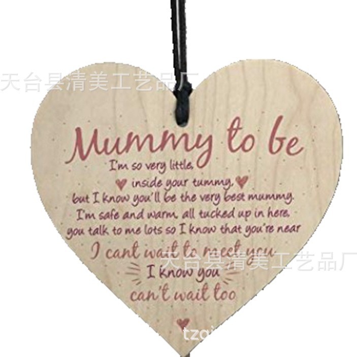 40 100mm Love Wood chip Pendant 1 Pack