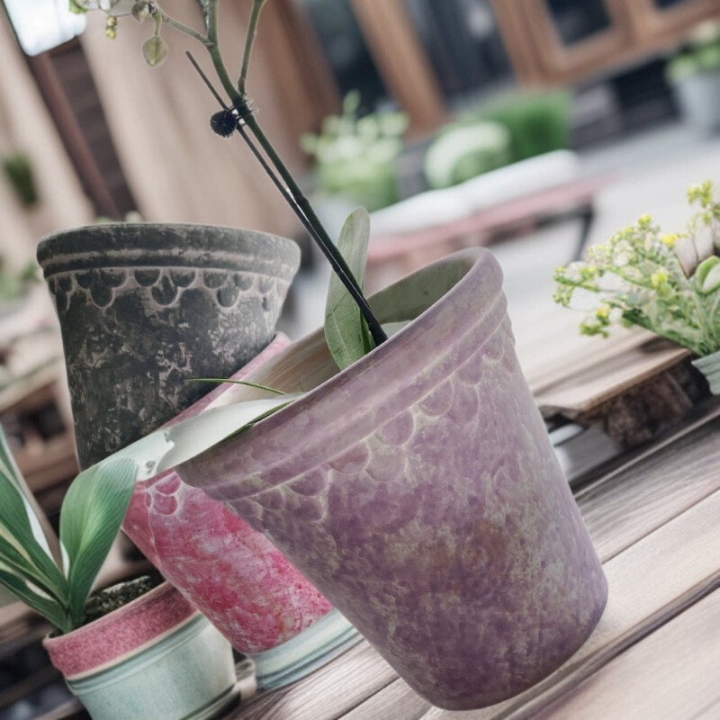 Export Italian INS Dirty and Dirty Old Pottery Pot Courtyard Garden Phalaenopsis Fleshy Coarse Pottery Pot Red Pottery Flower Pot