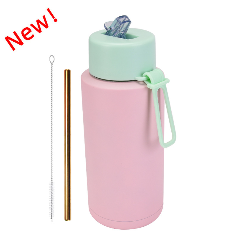 2025 nuevo hervidero deportivo de acero inoxidable de gran capacidad, de boca grande portátil estadounidense de 1L, preservación del calor y enfriamiento al vacío