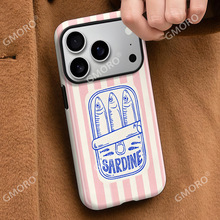 外贸爆款卡通咸鱼罐头适用苹果17/16pro创意菲林手机壳15双层全包