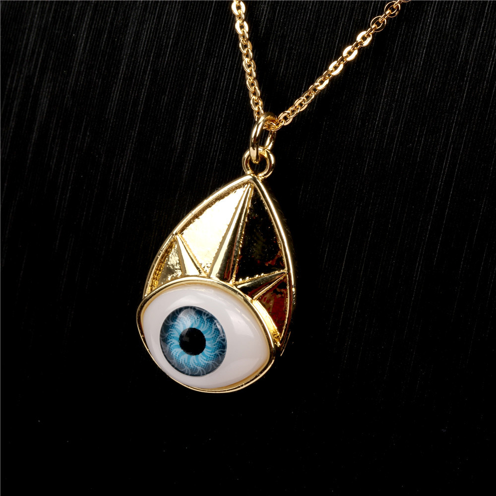 Fashion Devilu0027s Eye Copper Gold-plated Pendant Short Necklace