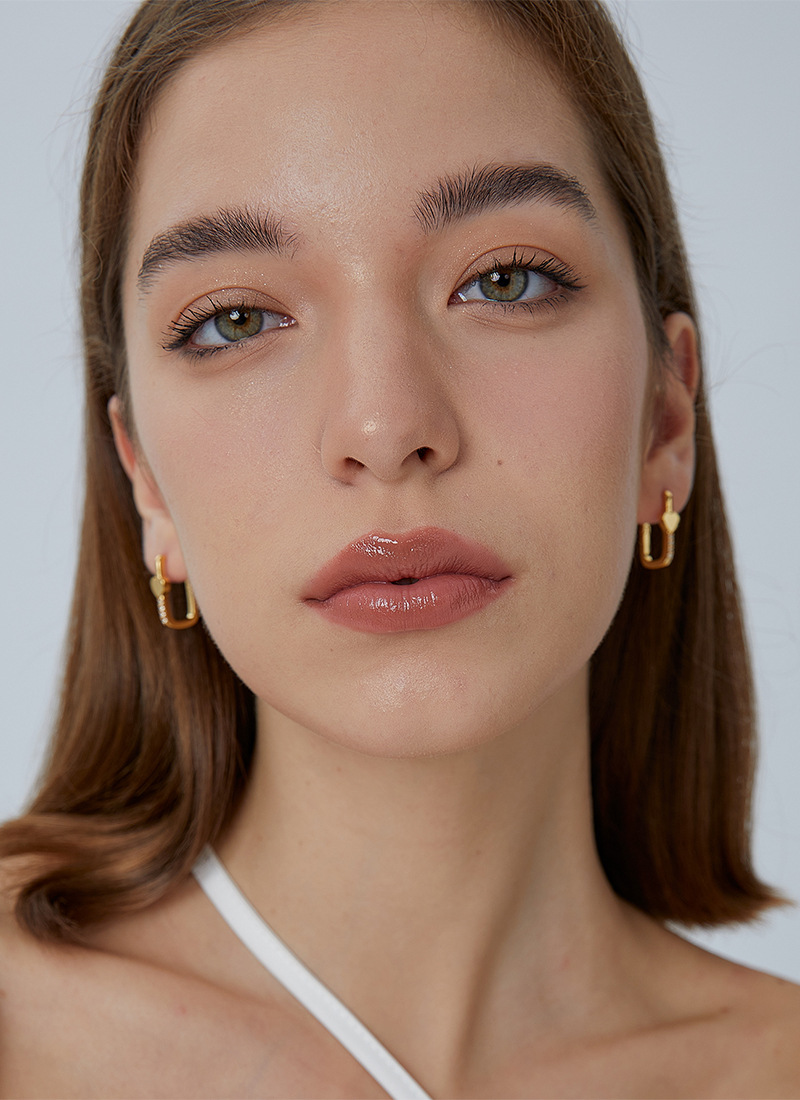 1 Pair Quantity Daily Occasion Copper Material Heart Shape Pattern 1 Pair Commute Heart Shape Copper Plating Inlay Zircon 18k Gold Plated Earrings