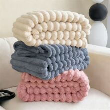 批发兔毛绒毛毯法莱绒毯子午睡毯珊瑚绒盖毯冬季加厚绒毯空调毯