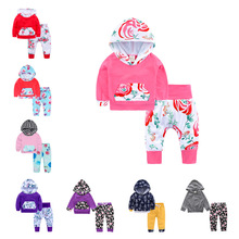 一件代发婴儿套装春秋小童宝宝长袖连帽卫衣+pp裤两件套批发代理