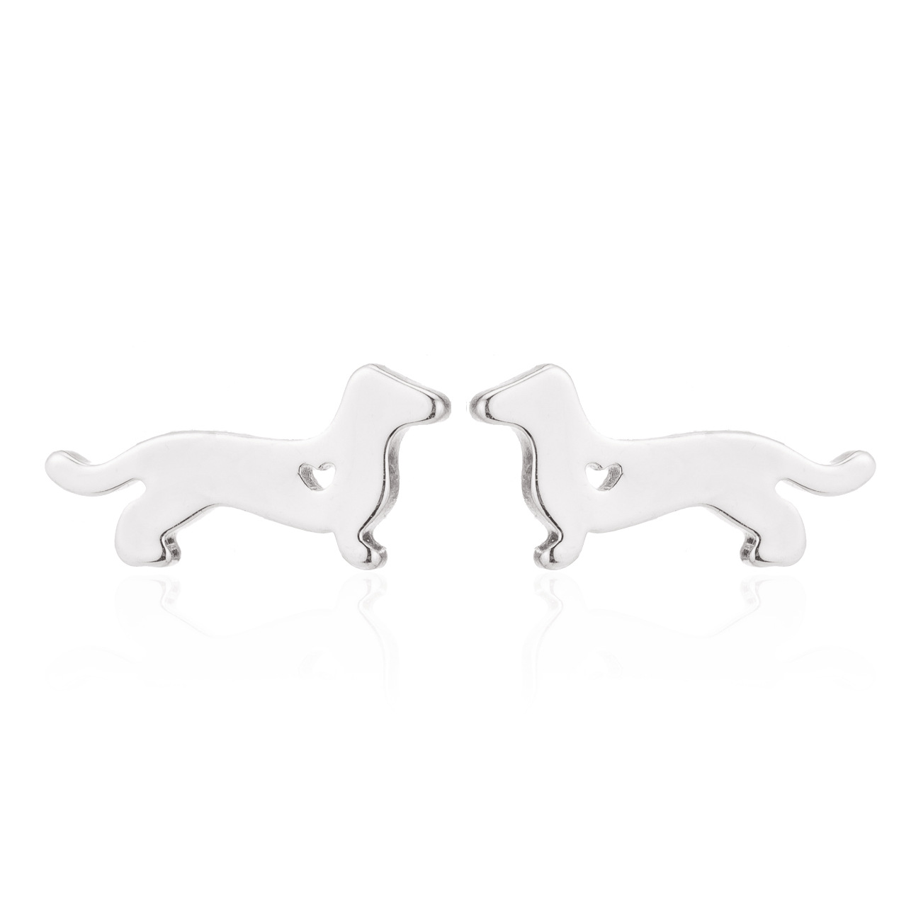 Fashion Dog Stainless Steel Earrings Ear Studs Plating No Inlaid Stainless Steel Earrings display picture 1