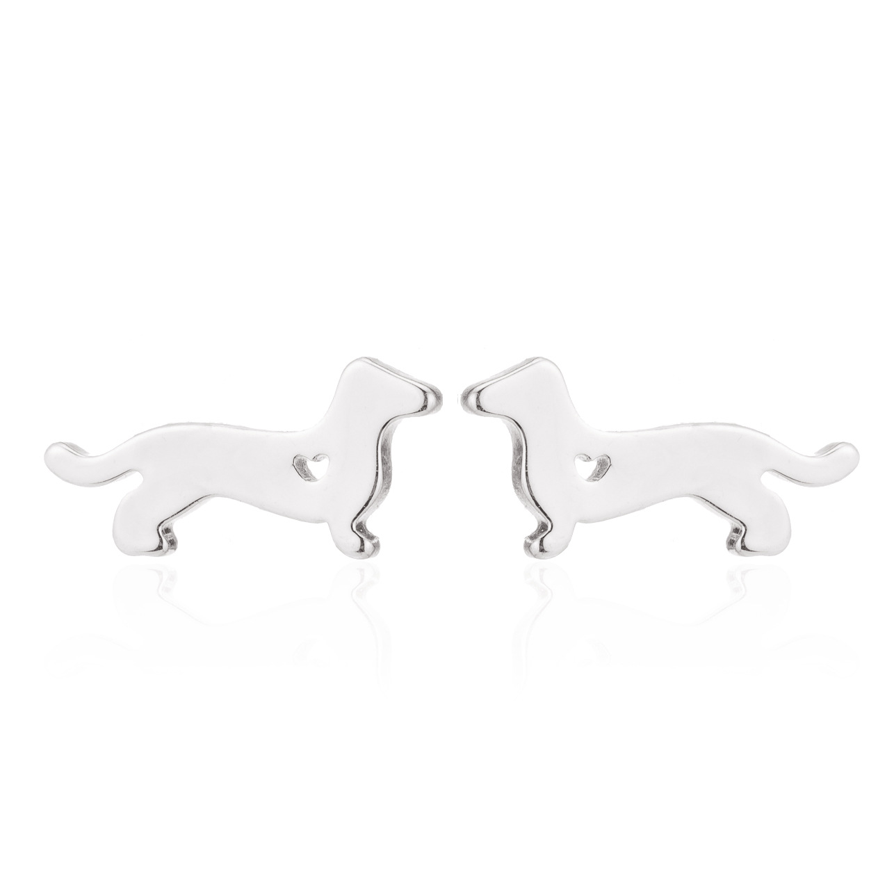 Fashion Dog Stainless Steel Earrings Ear Studs Plating No Inlaid Stainless Steel Earrings